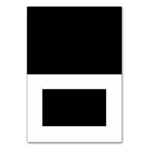 Blank Black & White Tented Name Platzkarte Tischnummer