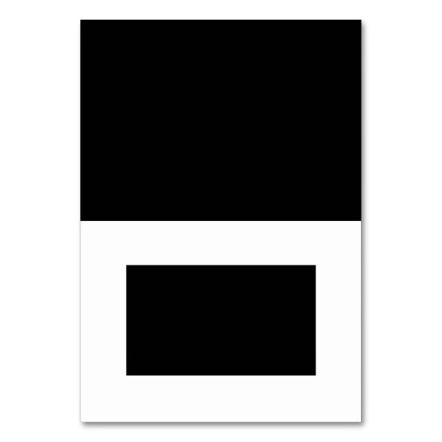 Blank Black & White Tented Name Platzkarte Tischnummer (Vorderseite)