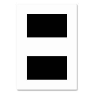 Blank Black & White Tented Name Platzkarte Tischnummer
