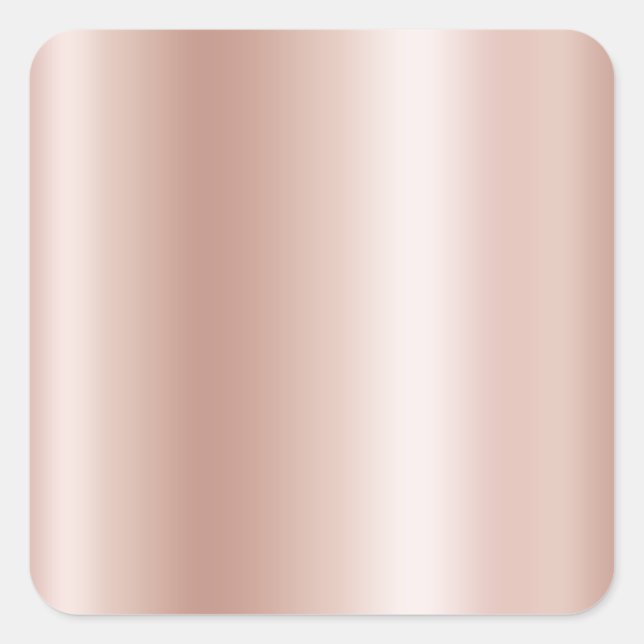 Blank blass Rose Gold Ombre Foil Quadratischer Aufkleber (Vorderseite)
