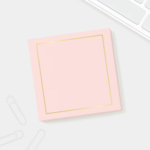 Blank Blush Pink und Imitate Gold Foil Post-it Klebezettel