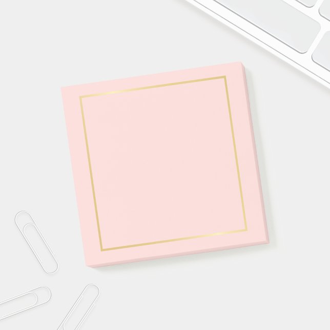 Blank Blush Pink und Imitate Gold Foil Post-it Klebezettel (Von Creator hochgeladen)