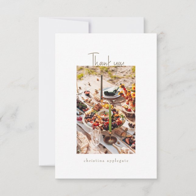 Blank Brautparty Gold Text Foto Vielen Dank Dankeskarte (Vorderseite)