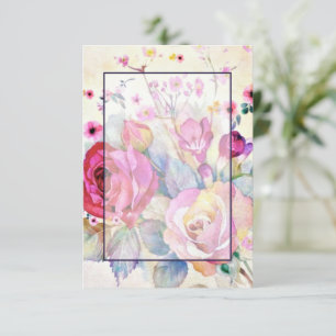 Blank budet Pink floral Hochzeit  Einladung