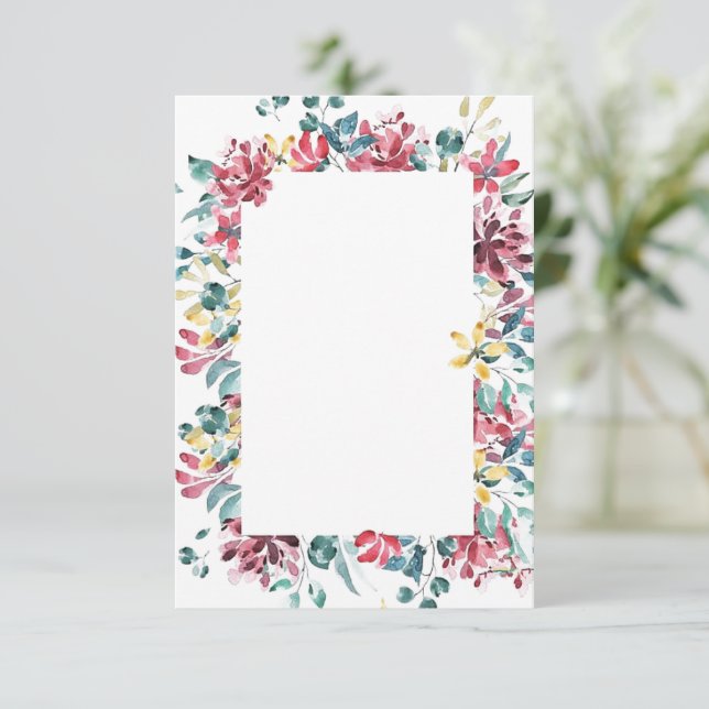 Blank Budget Blank Blumen Hochzeit Einladung (Stehend Vorderseite)