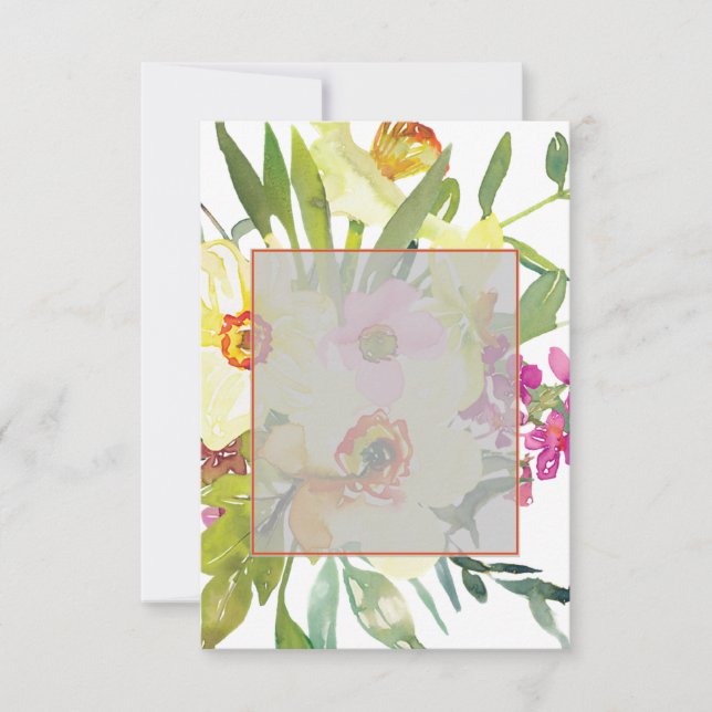 Blank Budget Elegant daffodils Hochzeit Einladung (Vorderseite)