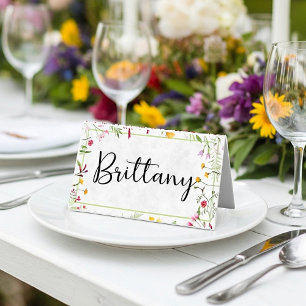 Blank Budget Garten Blumenhochzeit Platzkarte