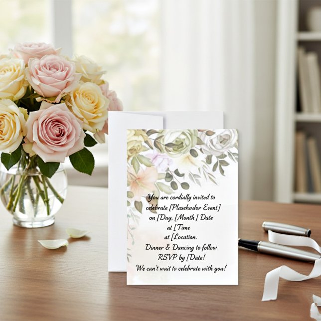 Blank Budget Herbst Blumenhochzeit Einladung (Von Creator hochgeladen)