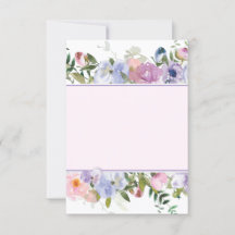 Blank Budget Lila und blau Wasserfarbenhochzeit