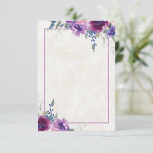Blank Budget lila und mauve Blumen Hochzeit in Einladung