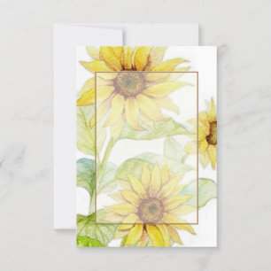 Blank Budget Sonnenblumen Hochzeit Einladung