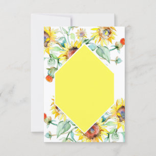 Blank Budget Sonnenblumen Hochzeit Einladung