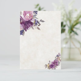 Blank Budget Violet Aquarellfarben Blumenzehen Einladung