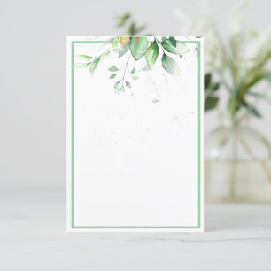 Blank Budget Wasserfarben Grüne Hochzeit Einladung