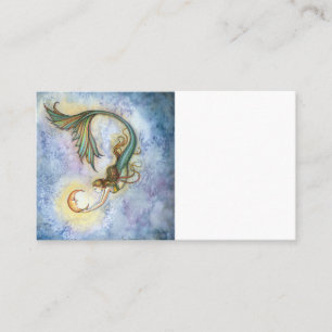 Blank Business Card Mermaid Moon Visitenkarte