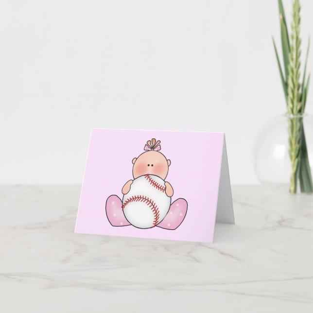 Blank-Card für Lil Baseball Baby Girl Karte (Vorderseite)