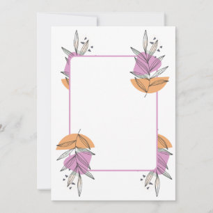 Blank-Card-Grafik-Pfirsich und Rosa Einladung