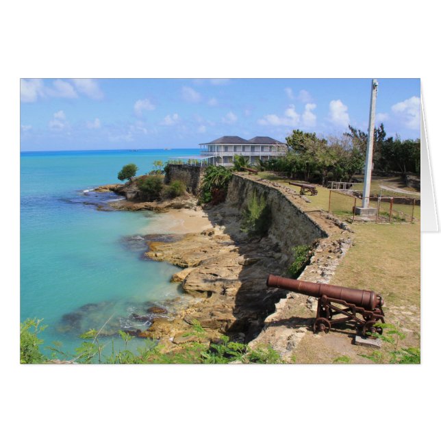 Blank Card mit dem Bild von Fort James in Antigua (Vorderseite (Horizontal))