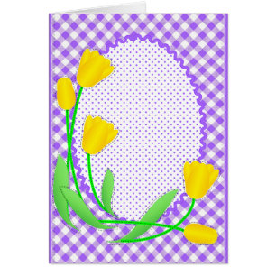 Blank Card mit Gingham und Tulips