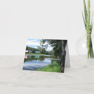 Blank Card, Mountain Lake, Dock Dankeskarte