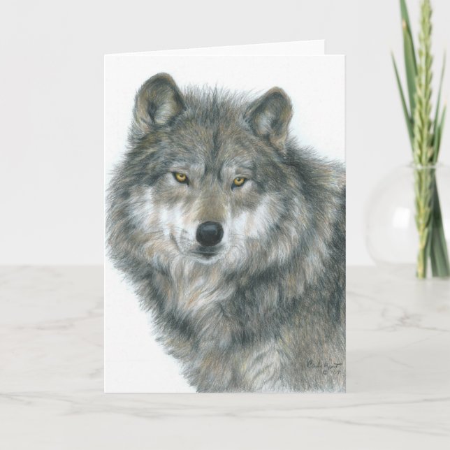 Blank Card "Spuk Eyes" Original Wolf Art Karte (Vorderseite)