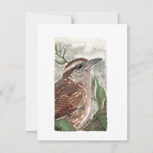 Blank - Carolina Wren Aquarelldruck Feiertagskarte