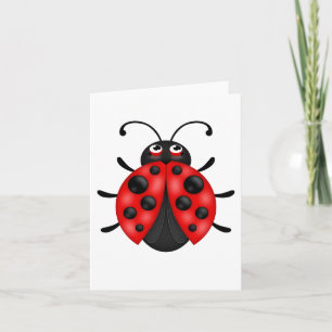 Blank Cartoon Red Ladybug Notecards benutzerdefini Karte