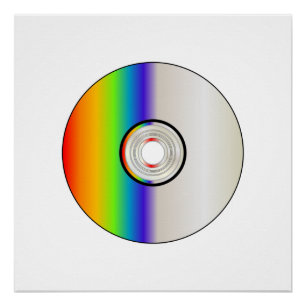 Blank CD Disc With Rainbow Poster