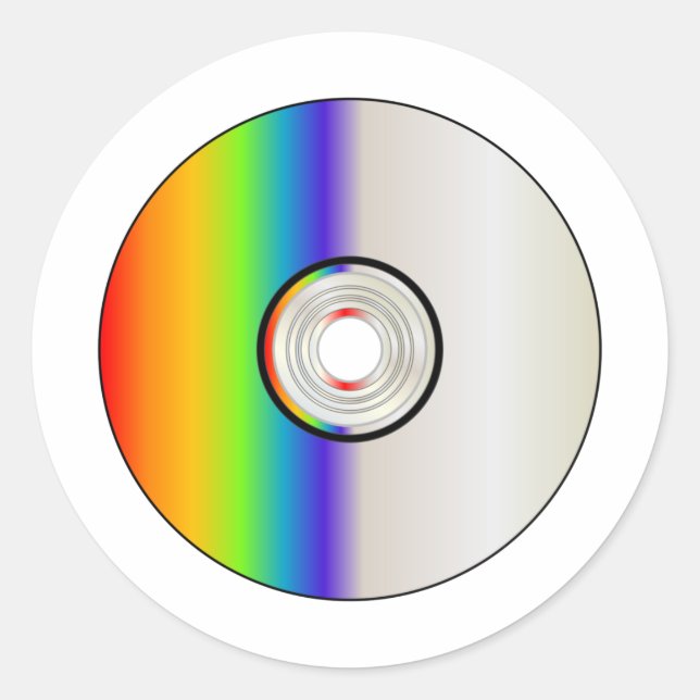 Blank CD Disc With Rainbow Runder Aufkleber (Vorderseite)