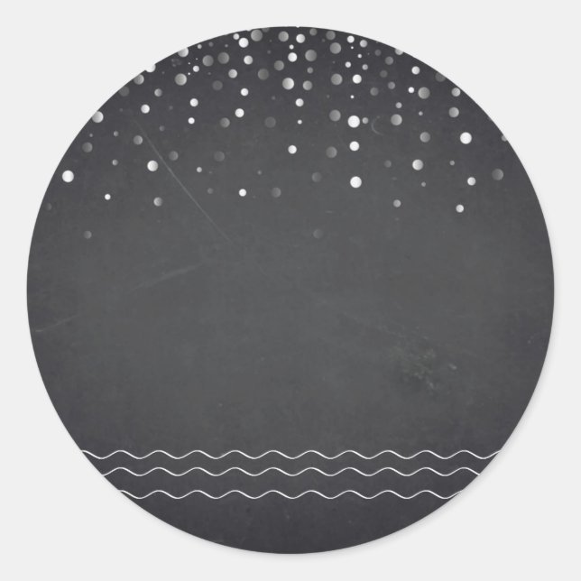Blank Chalkboard Confetti Anpassen Tex Runder Aufkleber (Vorderseite)