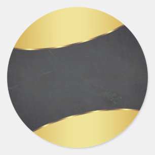 Blank Chalkboard Gold gestreift individuell anpass Runder Aufkleber