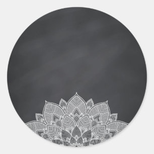 Blank Chalkboard Mandala Lotus Blume Swirl Runder Aufkleber