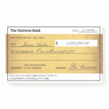 Blank Check Gold Law of Attraction Abundance