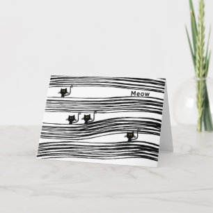 Blank Comical Cat Note Card. Karte