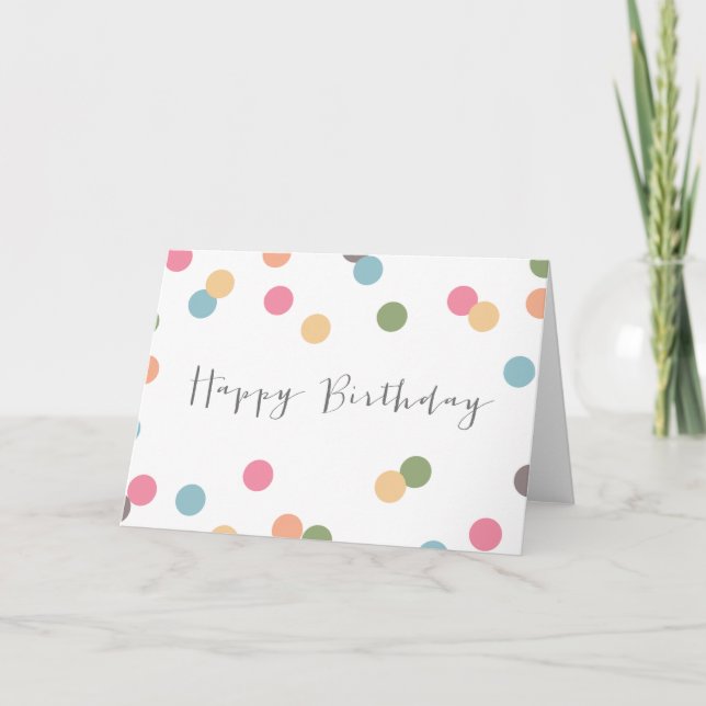 Blank Confetti Dot Birthday Card Karte (Vorderseite)