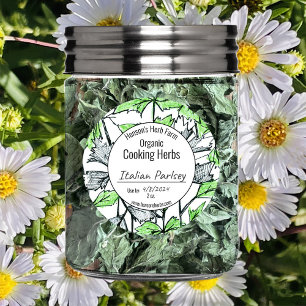 Blank Cooking Herbs Jar Label Kraut Farm Business Runder Aufkleber