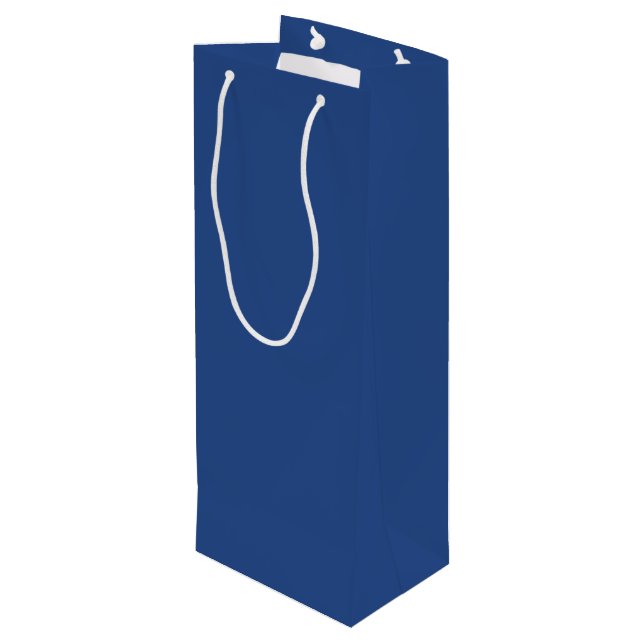 Blank Create your own - Deep Blue Geschenktüte Für Weinflaschen (Rückseite Schrägansicht)
