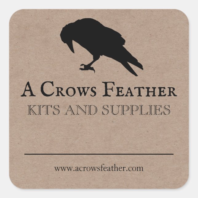 Blank Crow Zauber Kräuterkristalle-Produktkennzeic Quadratischer Aufkleber (Vorderseite)