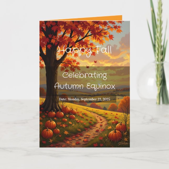 Blank Custom Fall Equinox Faltenkarte Karte (Vorderseite)