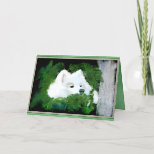 Blank Custom Greeting Card Samoyed im Garten Karte