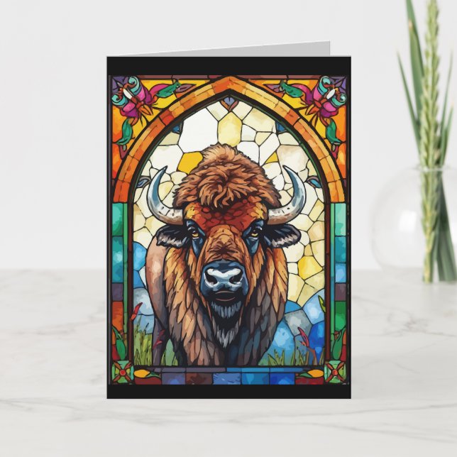 Blank Customizable Occasion Greetin Buffalo, Bison Karte (Vorderseite)