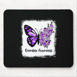 Blank Daisy Butterfly Lila Ribbon Überdosis Aw Mousepad