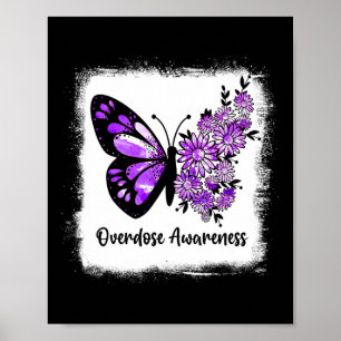 Blank Daisy Butterfly Lila Ribbon Überdosis Aw Poster