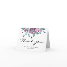 BLANK danke Ihnen Hochzeit lila Aquarell-Blume