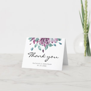 BLANK danke Ihnen Hochzeit lila Aquarell-Blume