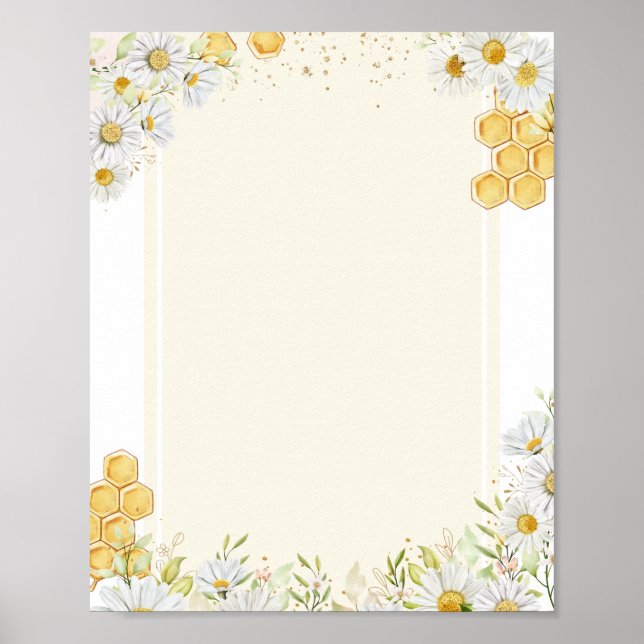 Blank DIY Create make your own Bumblebee Daisy Art Poster (Vorne)