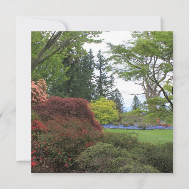 Blank Einladung mit sehr schönem Foto im Garten (Vorderseite)