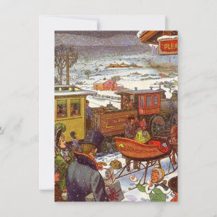 Blank Einladung Reisende Train Depot Open House