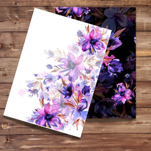 Blank Einladung Wasserfarbe lila rosa Blume