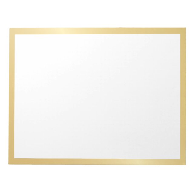 Blank Elegant Gold Notizblock (Vorderseite)